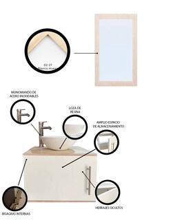 Foto 3 | Gabinete para Baño con Ovalín Y Espejo Decorativo Decomobil Zúrich