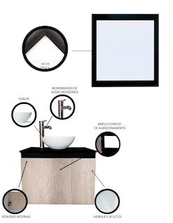Foto 3 | Gabinete con Ovalin y Espejo Decorativo Delémont para Baño