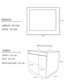 Foto 6 | Gabinete con Ovalin y Espejo Decorativo Delémont para Baño