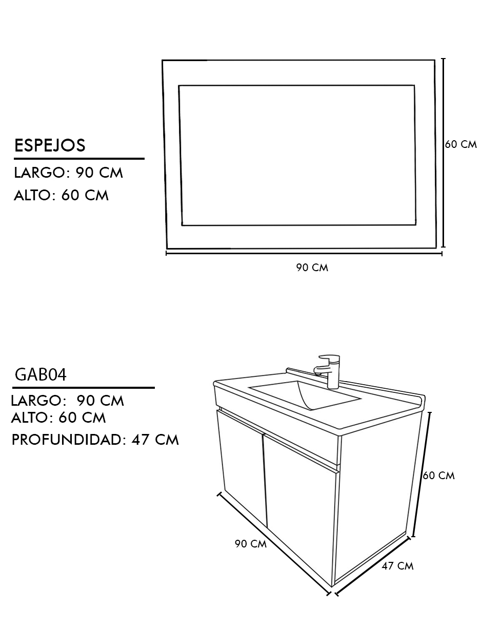 Foto 7 pulgar | Gabinete para Baño con Lavabo y Espejo Decorativo Decomobil Lucerna