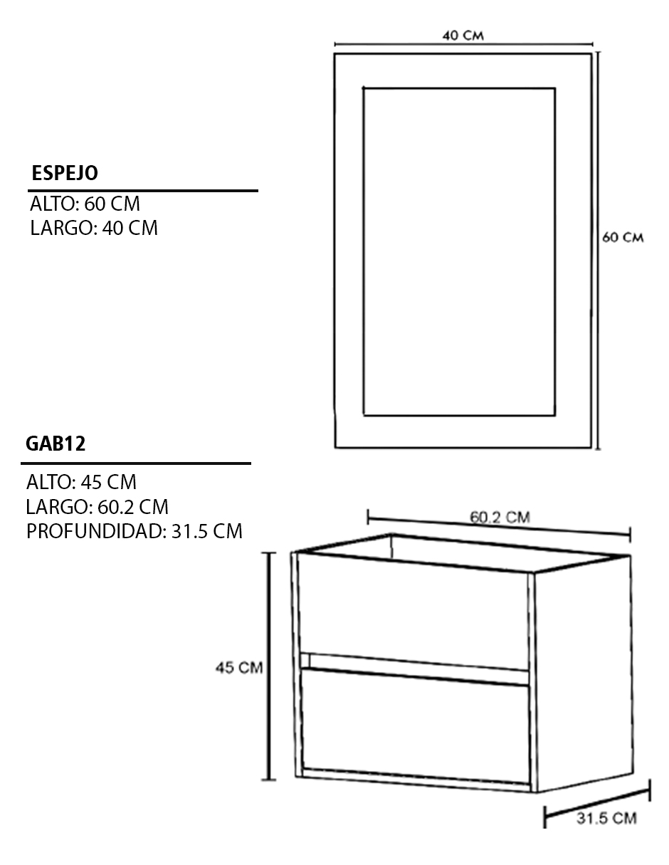 Foto 7 pulgar | Gabinete para Baño con Lavabo y Espejo Decorativo Decomobil Sion