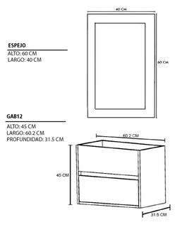 Foto 6 | Gabinete para Baño con Lavabo y Espejo Decorativo Decomobil Sion