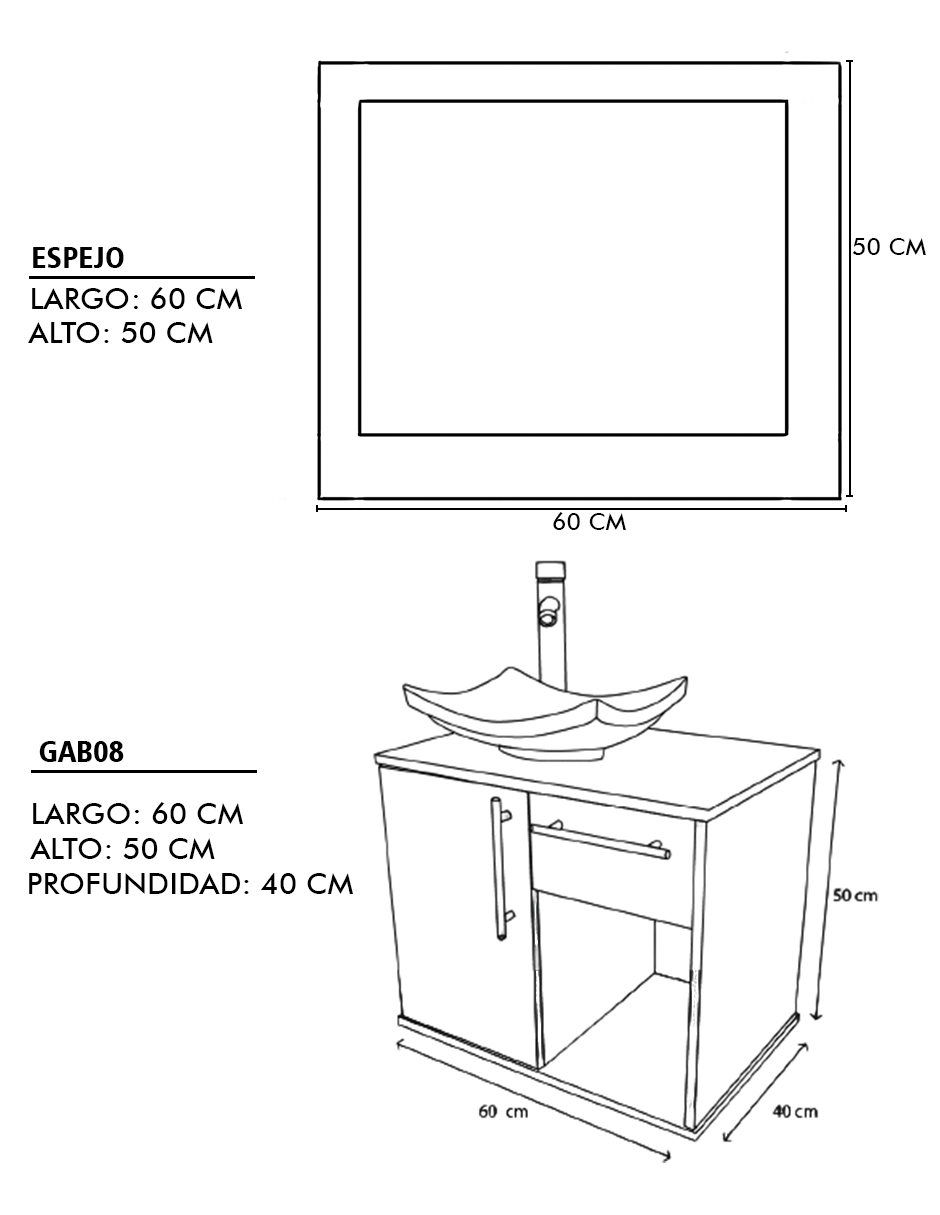 Foto 7 pulgar | Gabinete para Baño con Lavabo Y Espejo Decorativo Decomobil Soleura