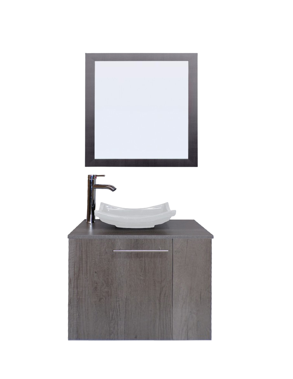 Foto 2 pulgar | Gabinete Para Baño Con Lavabo Y Espejo Decorativo 60x50cm Vernier