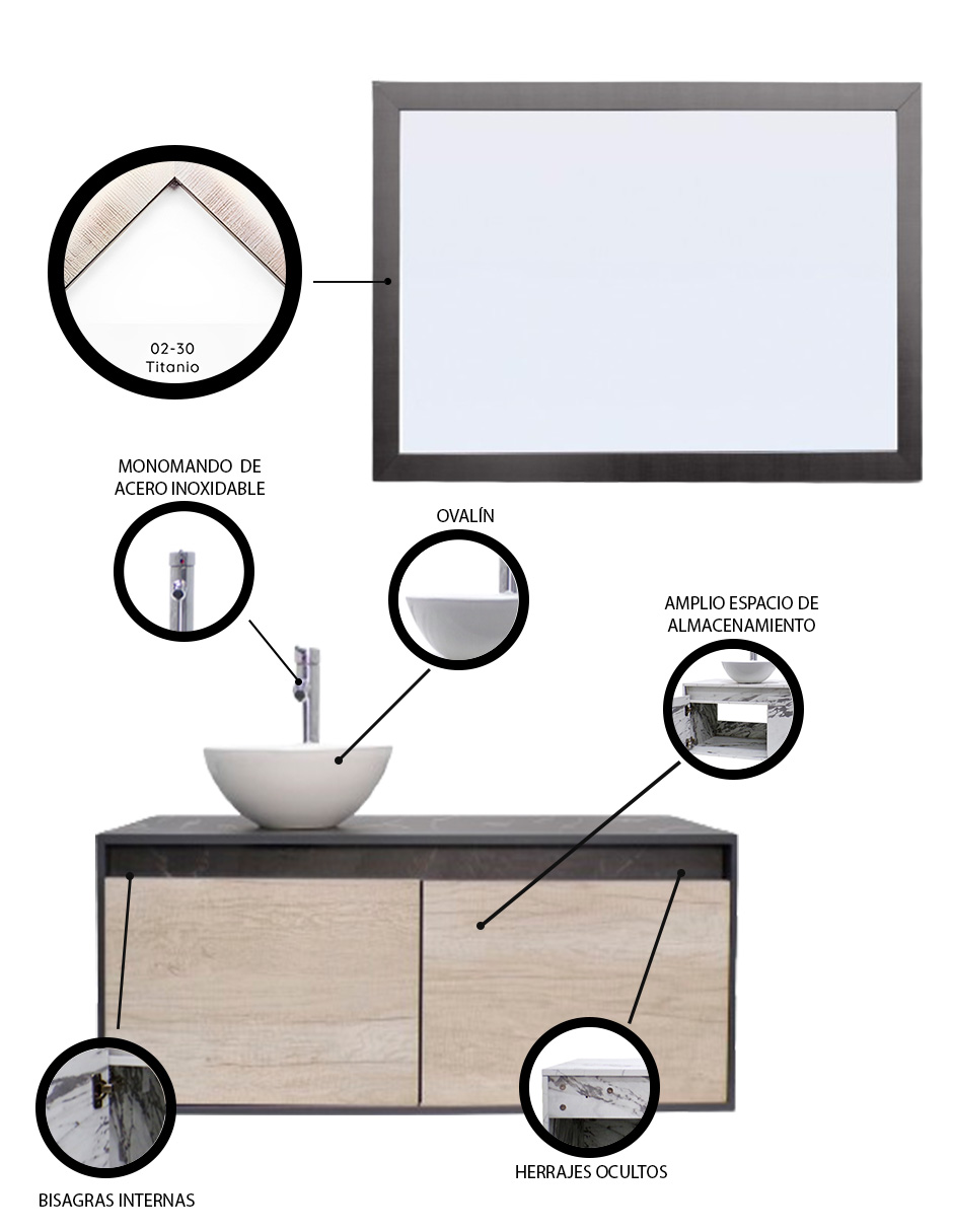 Foto 6 pulgar | Gabinete con Espejo Decomobil para Baño