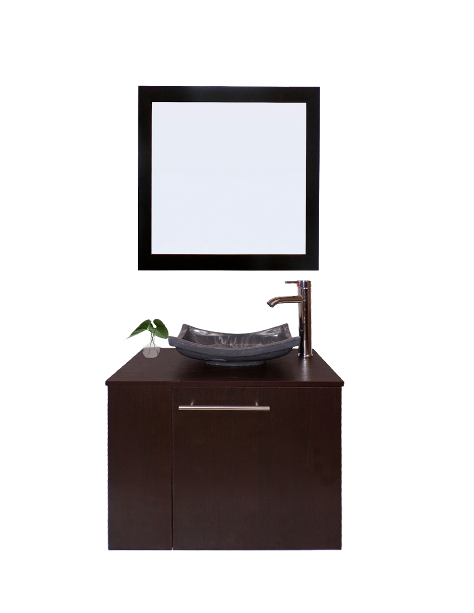 Gabinete de Baño con Lavabo y Espejo Decorativo 60x50cm Vernier