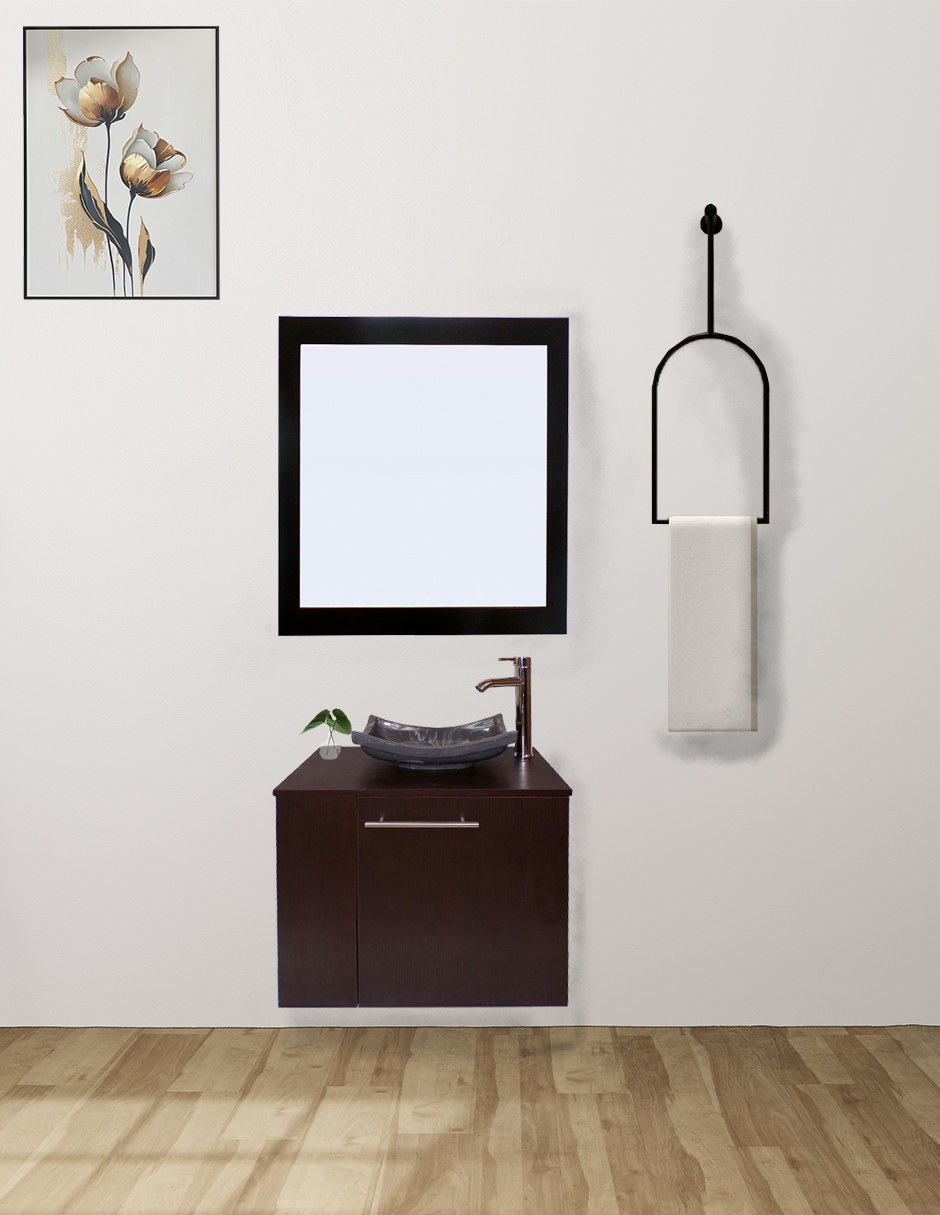 Foto 2 | Gabinete de Baño con Lavabo y Espejo Decorativo 60x50cm Vernier