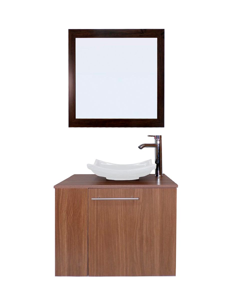 Gabinete de Baño con Lavabo y Espejo Decorativo Vernier 60x50cm