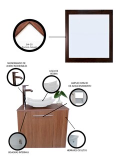 Foto 5 | Gabinete Para Baño Con Lavabo Y Espejo Decorativo 60x50cm Vernier