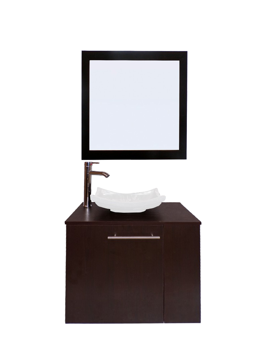 Gabinete de Baño con Lavabo y Espejo Decorativo Vernier 60x50cm