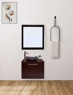 Foto 2 | Gabinete de Baño con Lavabo y Espejo Decorativo Vernier 60x50cm