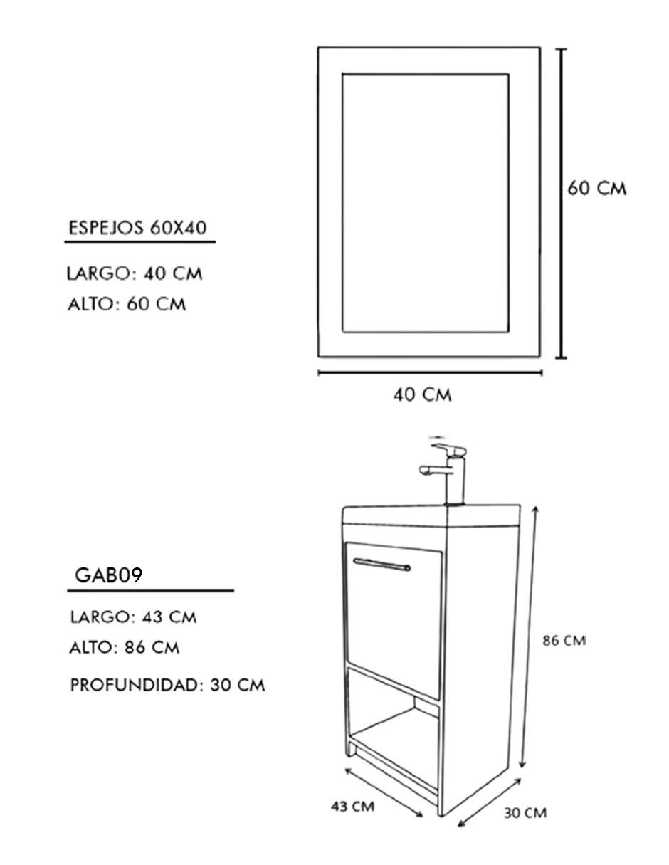 Foto 7 pulgar | Gabinete con Lavabo y Espejo Decomobil para Baño