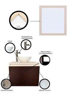 Foto 3 | Gabinete con Ovalin y Espejo Decorativo Delémont para Baño