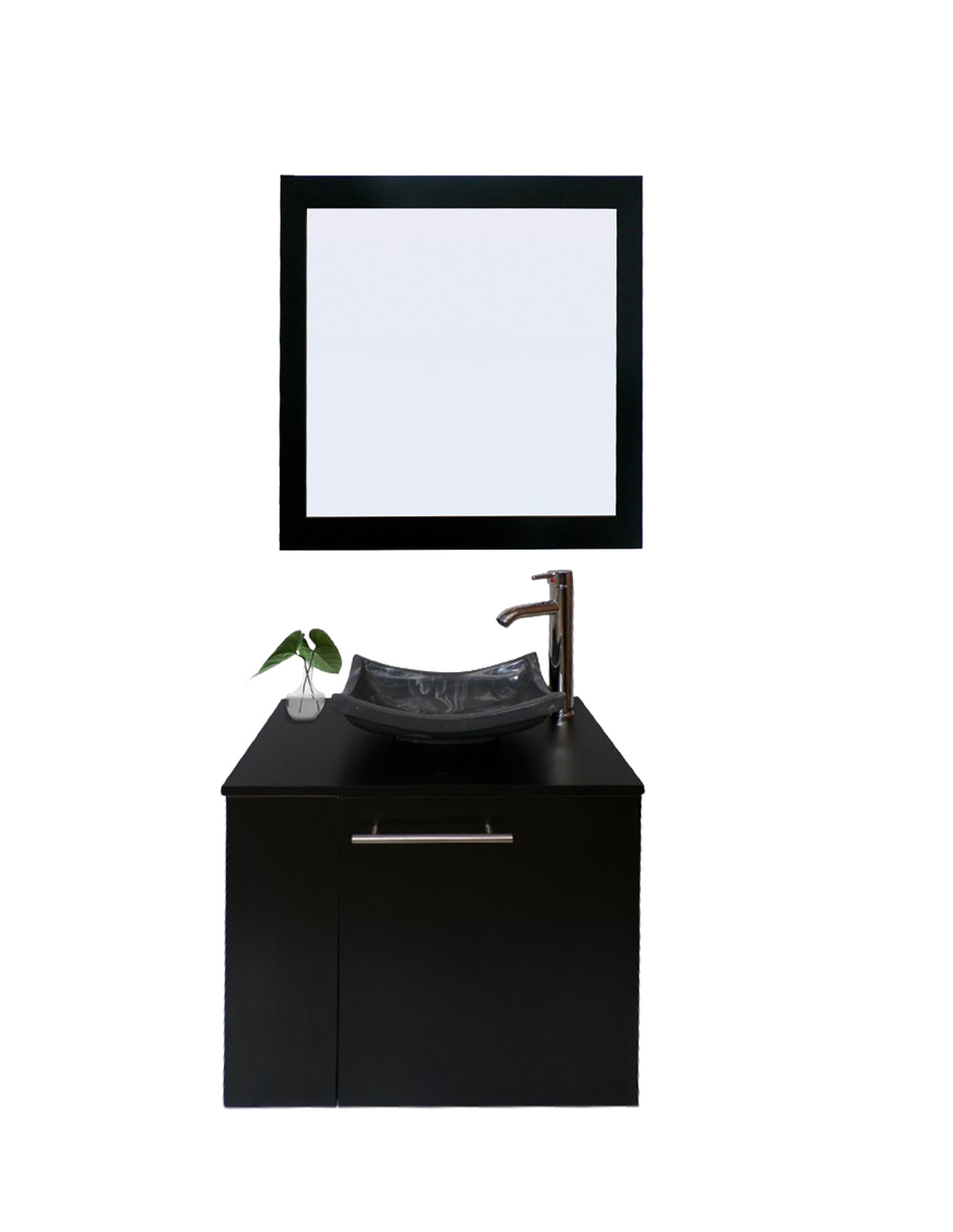 Gabinete de Baño con Lavabo y Espejo Decorativo Vernier 60x50cm