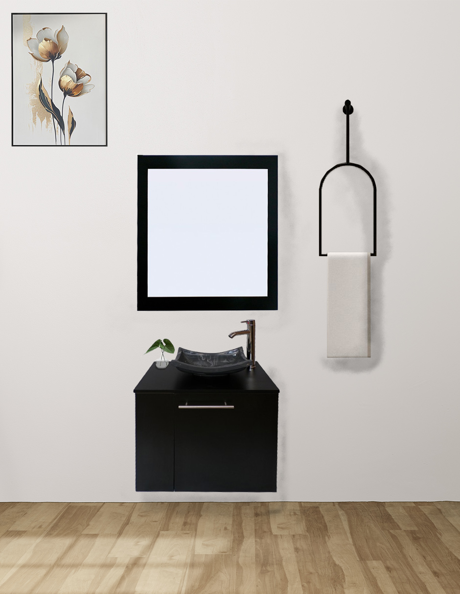 Foto 2 | Gabinete de Baño con Lavabo y Espejo Decorativo Vernier 60x50cm