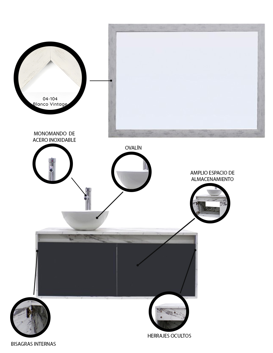 Foto 6 pulgar | Gabinete con Espejo Decomobil para Baño