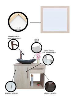 Foto 5 | Gabinete de Baño con Lavabo y Espejo Decorativo Soleura