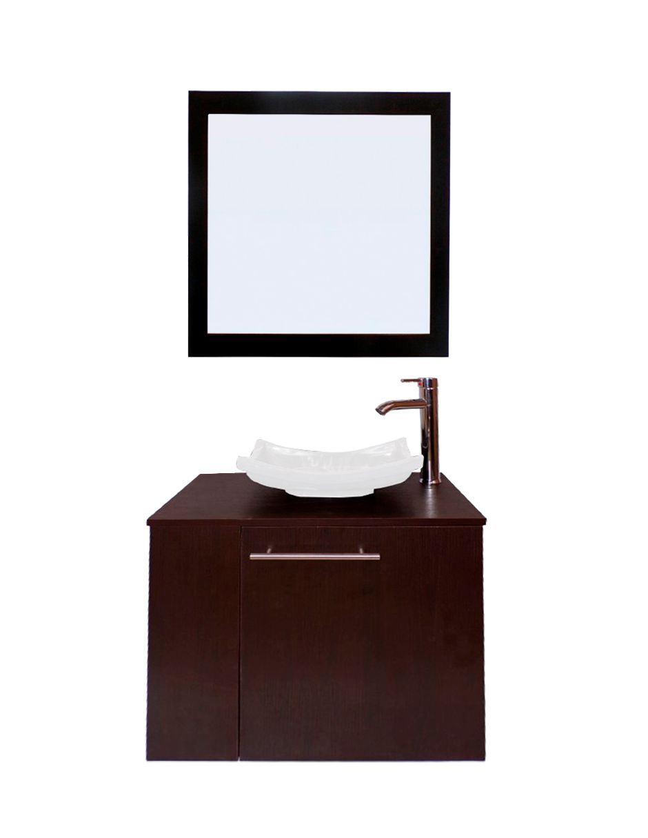 Gabinete para Baño con Lavabo y Espejo Decorativo 60x50cm Vernier