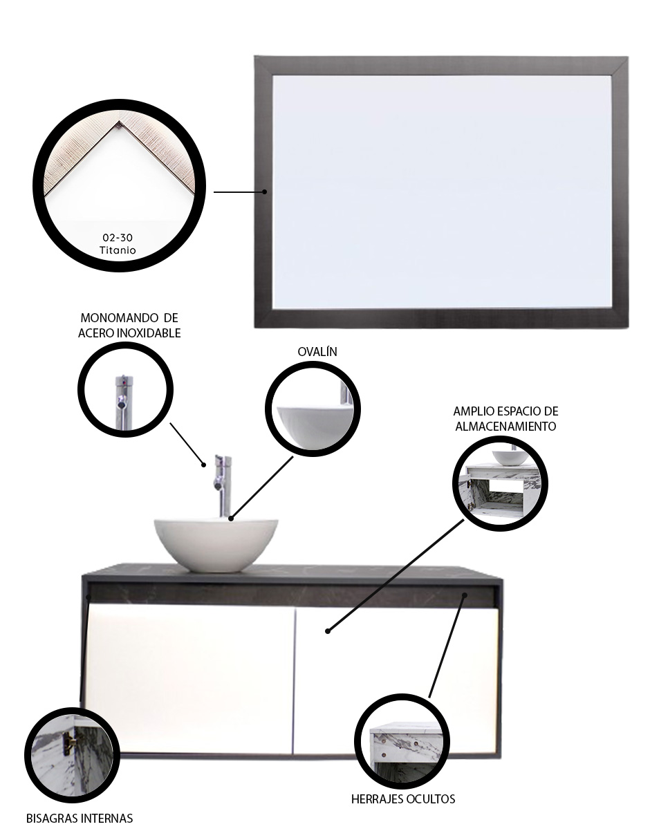 Foto 6 pulgar | Gabinete con Espejo Decomobil para Baño