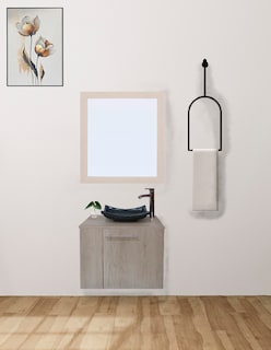 Foto 2 | Gabinete de Baño con Ovalín y Espejo Decorativo Vernier 60x50cm