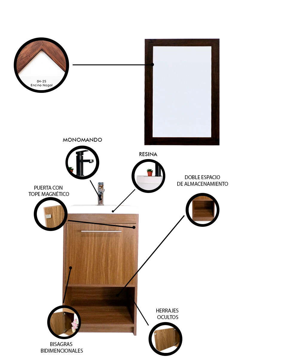 Foto 6 pulgar | Gabinete con Espejo Decomobil para Baño