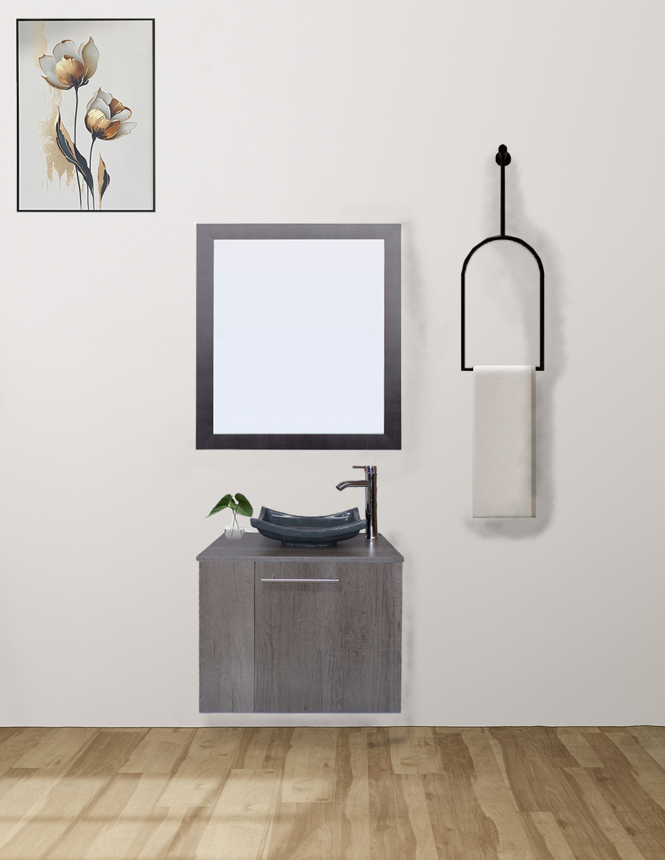 Foto 2 | Gabinete de Baño con Lavabo y Espejo Decorativo 60x50cm Vernier