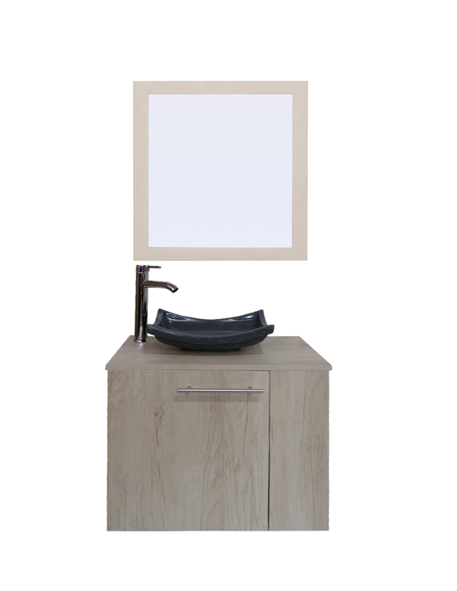 Foto 2 pulgar | Gabinete Para Baño Con Lavabo Y Espejo Decorativo 60x50cm Vernier