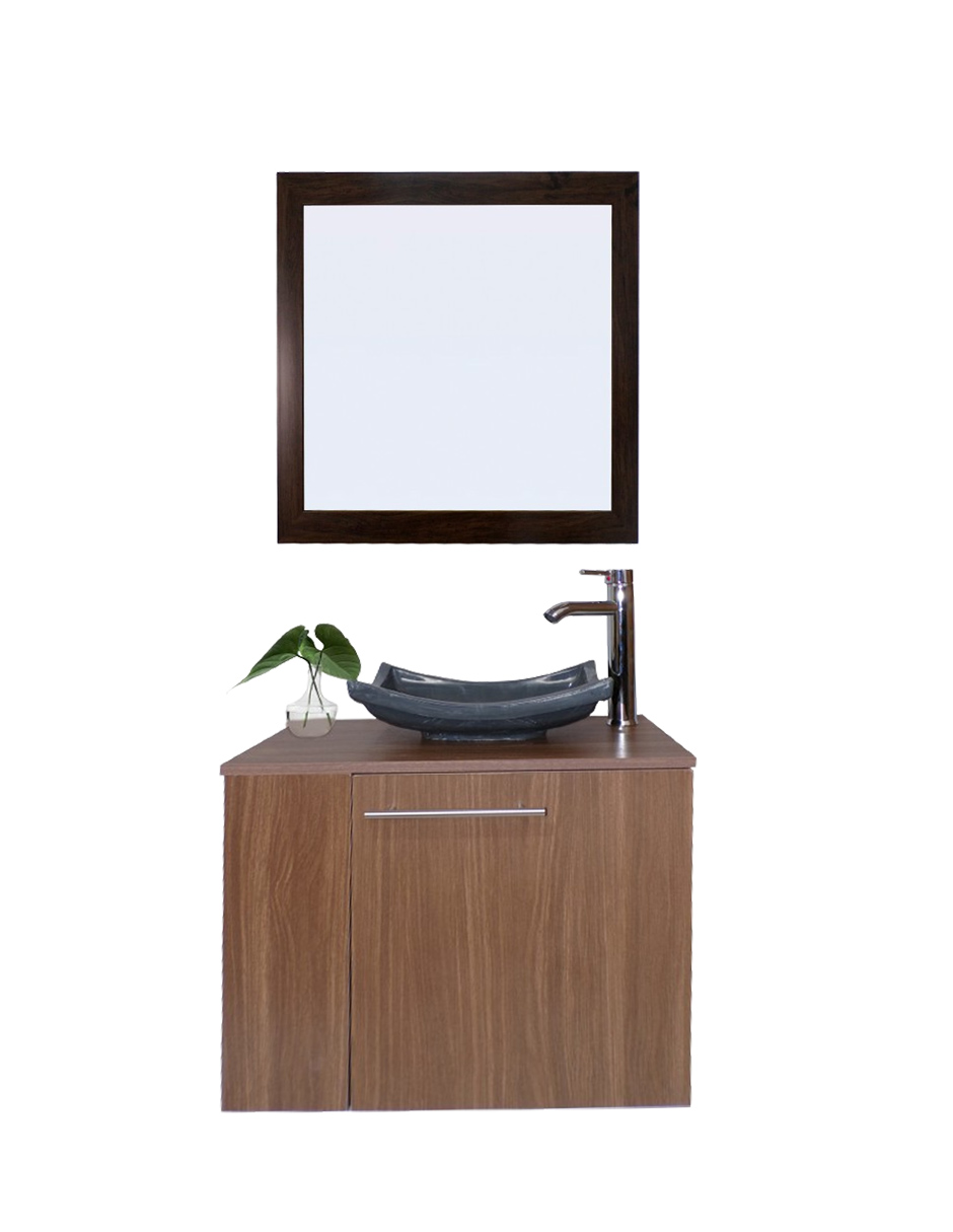 Gabinete de Baño con Lavabo y Espejo Decorativo 60x50cm Vernier