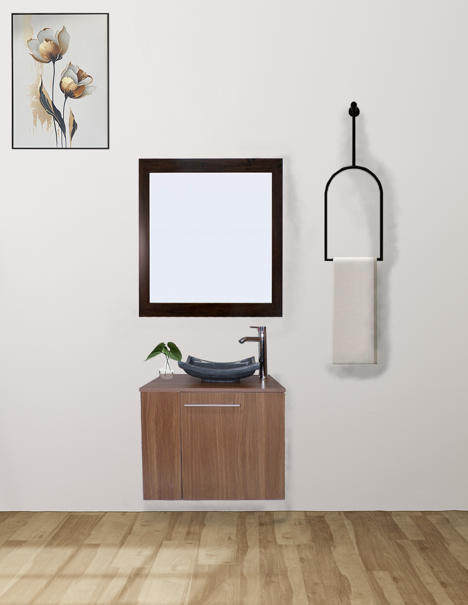 Foto 2 | Gabinete de Baño con Lavabo y Espejo Decorativo 60x50cm Vernier