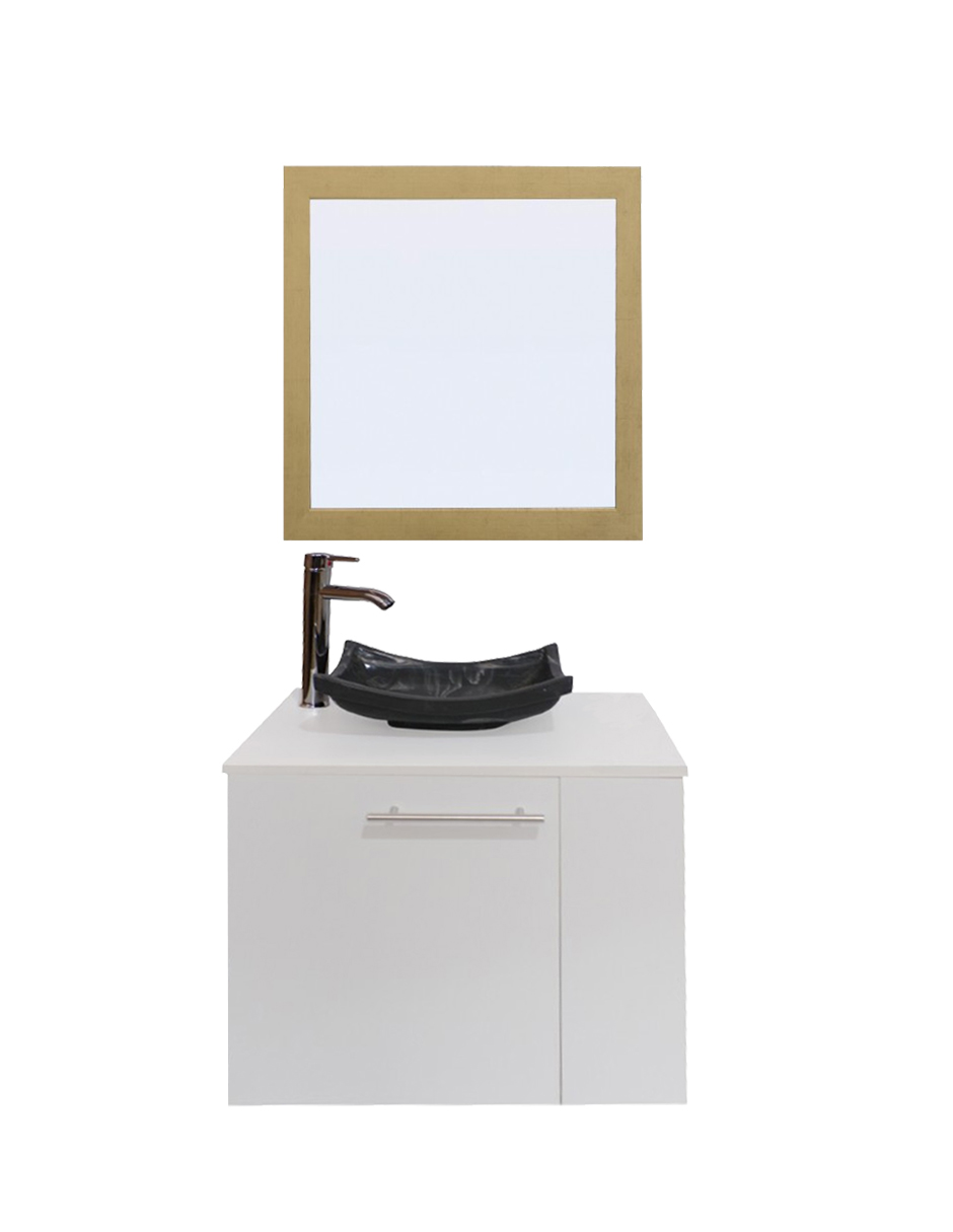 Gabinete Para Baño Con Lavabo Y Espejo Decorativo 60x50cm Vernier