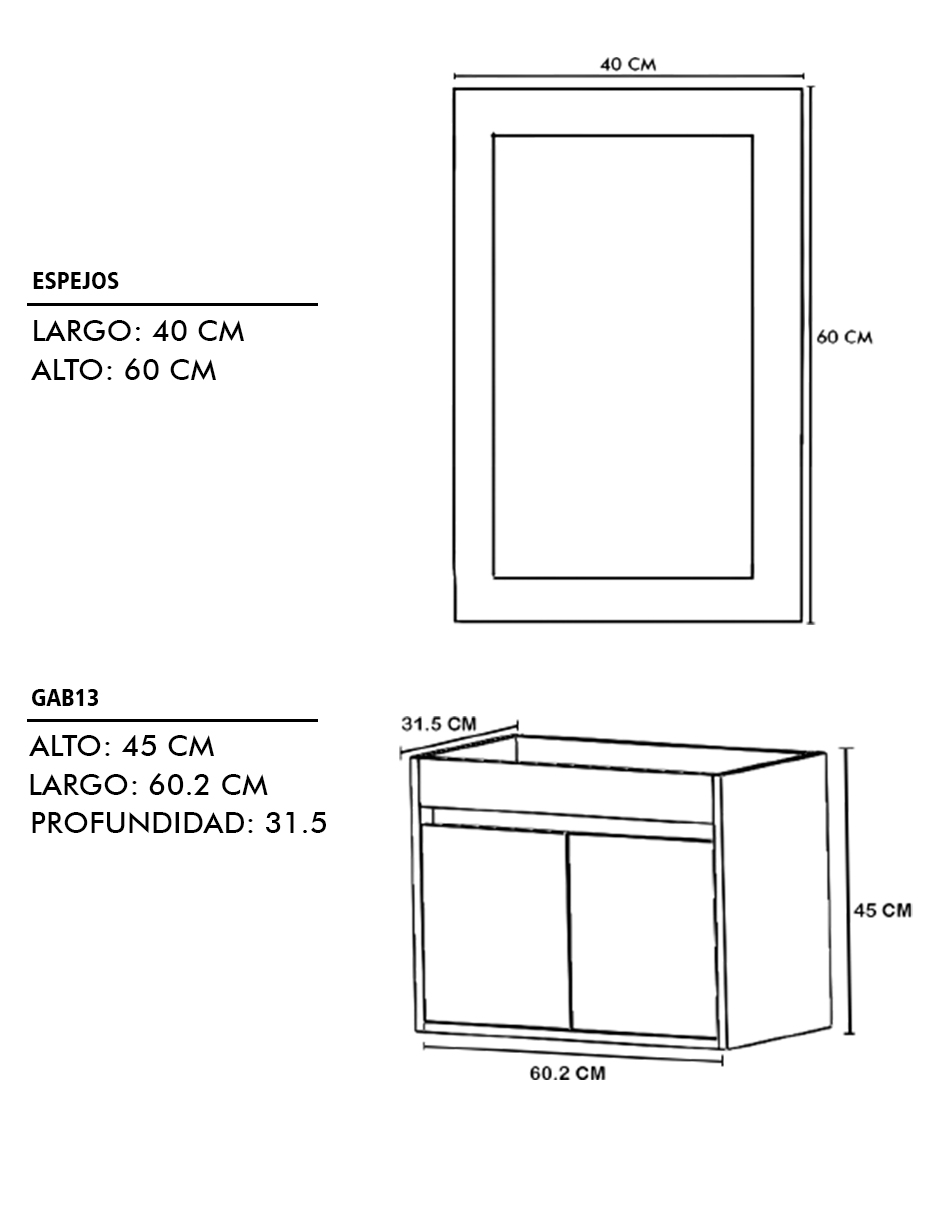 Foto 6 | Gabinete Para Baño Con Lavabo Y Espejo Decorativo Decomobil Piha