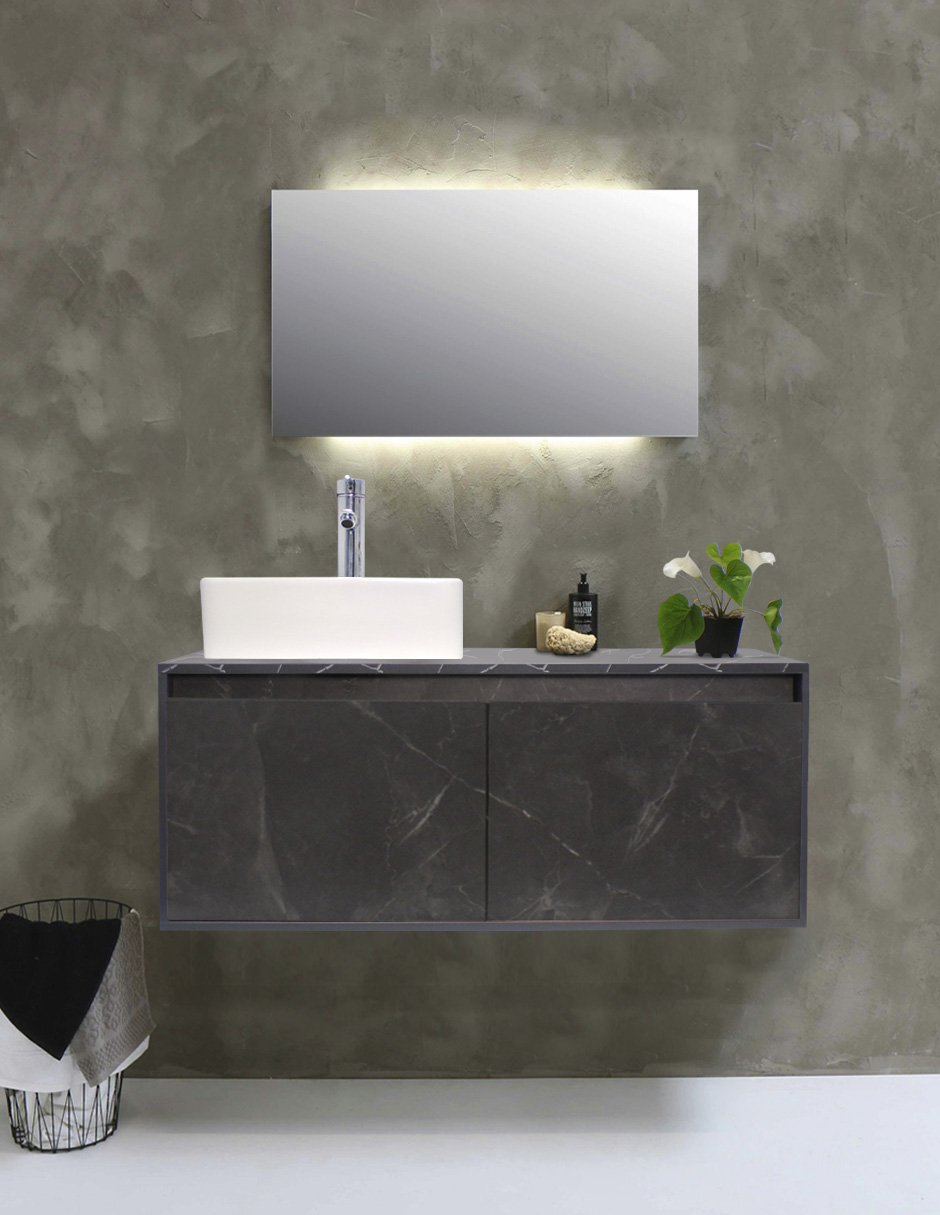 Foto 3 pulgar | Gabinete para Baño con Lavabo Decomobil Gris Minimalista Krabi