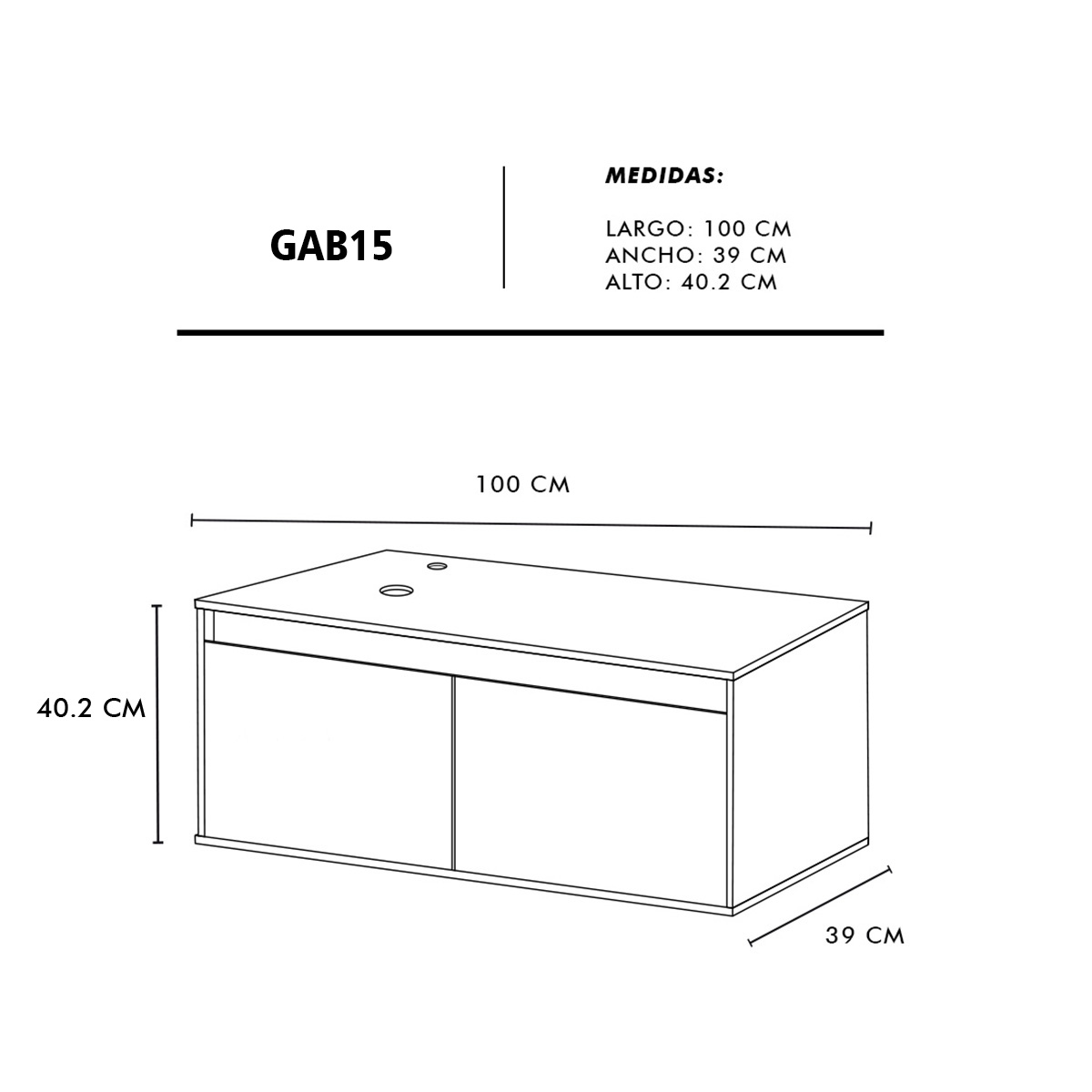 Foto 8 pulgar | Gabinete para Baño con Lavabo Decomobil Gris Minimalista Krabi