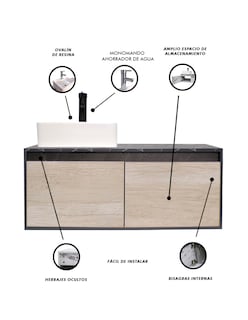 Foto 6 | Gabinete para Baño Decomobil con Lavabo Minimalista Krabi