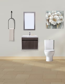 Foto 2 | Gabinete para Baño con Lavabo Y Espejo Decorativo Decomobil Piha
