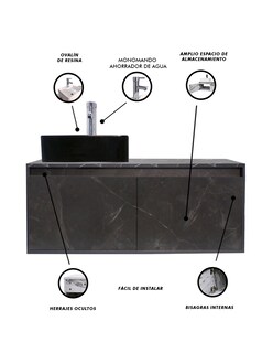 Foto 6 | Mueble Gabinete para Baño Decomobil con Lavabo Minimalista Krabi