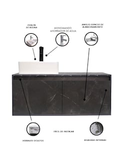 Foto 6 | Mueble Gabinete para Baño con Lavabo Minimalista Krabi