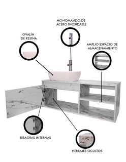 Foto 5 | Gabinete para Baño con Lavamanos y Monomando Odin