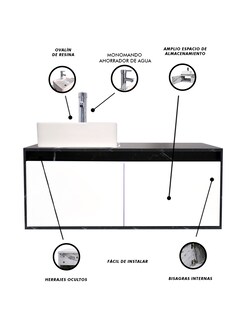 Foto 6 | Mueble Gabinete Para Baño Con Lavabo Minimalista Decomobil Krabi