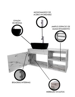 Foto 6 | Gabinete para Baño con Lavamanos y Monomando Odin