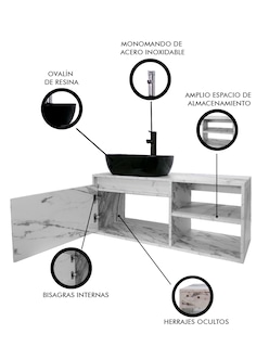 Foto 6 | Gabinete para Baño con Lavamanos y Monomando Odin