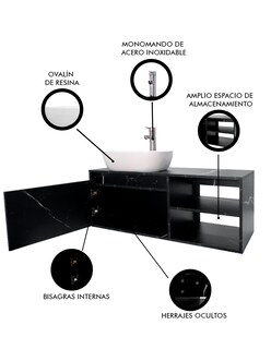 Foto 6 | Gabinete Para Baño Con Lavamanos Y Monomando Odin