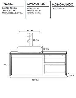 Foto 7 | Gabinete Para Baño Con Lavamanos Y Monomando Odin