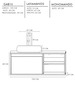 Foto 7 | Gabinete Para Baño Con Lavamanos Y Monomando Odin