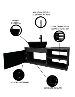 Foto 6 | Gabinete Para Baño Con Lavamanos Y Monomando Odin