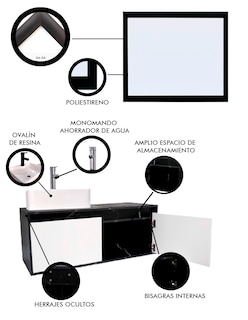 Foto 5 | Gabinete con Lavabo Decomobil y Espejo Decorativo para Baño