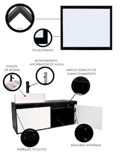 Foto 5 | Gabinete con Lavabo Decomobil y Espejo Decorativo para Baño