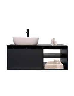 Foto 5 | Gabinete para Baño Decomobil Negro con Lavamanos y Monomando Odín