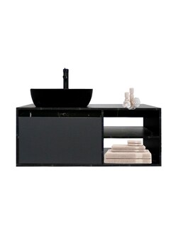 Foto 5 | Gabinete para Baño Decomobil Negro con Lavamanos y Monomando ODIN