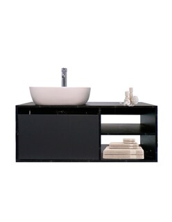 Foto 5 | Gabinete para Baño Decomobil Negro con Lavamanos y Monomando Odín